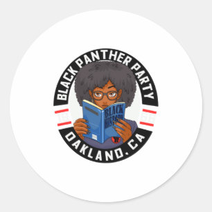 Black History Book Panther Party Educated Girl 196 Classic Round Sticker