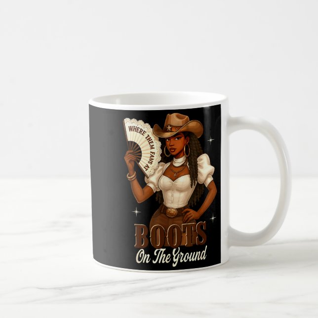 Black History Boots On The Ground Cowgirl Western  Coffee Mug (Right)