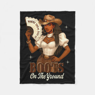 Black History Boots On The Ground Cowgirl Western  Fleece Blanket