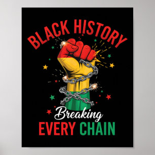 Black History Breaking Every Chain African America Poster