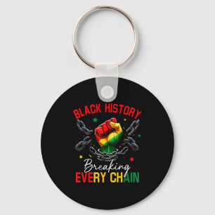 Black history breaking every chain african key ring
