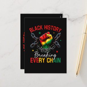 Black History Breaking Every Chain Holiday Postcard