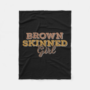 Black History Brown Skinned Girl Melanin Juneteent Fleece Blanket