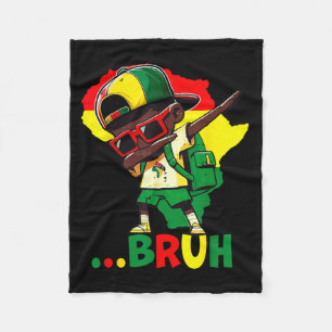 Black History Dab Young Bruh African American Men Fleece Blanket