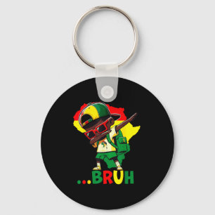 Black History Dab Young Bruh African American Men  Key Ring