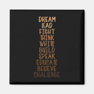 Black History Dream Lead Fight African Pride Men W Magnet