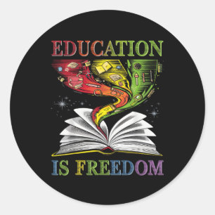 Black History Education Is Freedom African America Classic Round Sticker