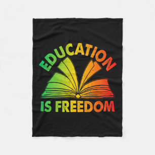 Black History Education Is Freedom Books Black His Fleece Blanket