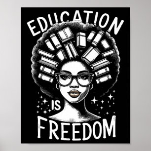 Black History Education Is Freedom Books Women Poster