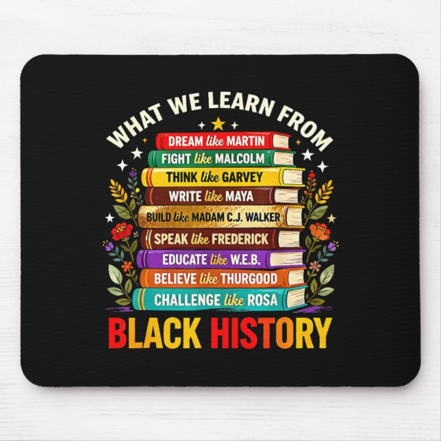 Black history education learning pride mouse pad (Front)
