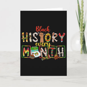 Black History Every Month Fist Hand Afro African P Card