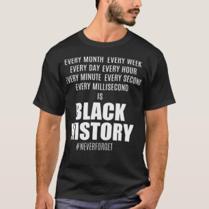 Black History  EVERY MONTH WEEK HOUR SECONDBLACK H T-Shirt