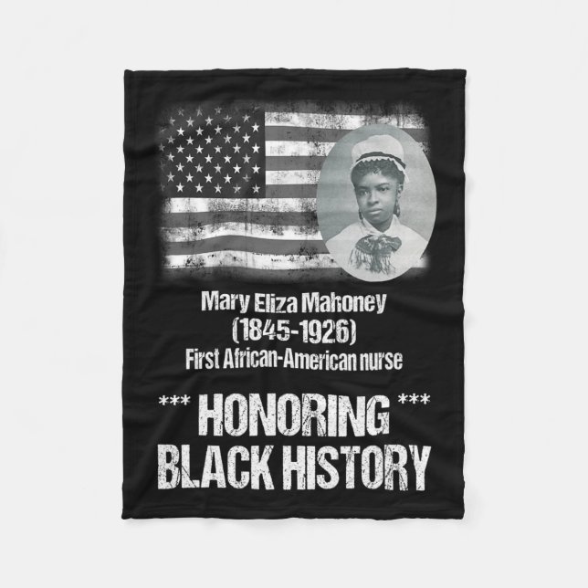 Black History Featuring 1st African American Nurse Fleece Blanket (Front)