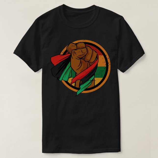 Black History Fight for Equal Rights Juneteenth Fl T-Shirt (Design Front)