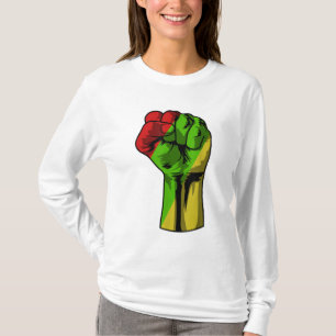 Black History Gifts Fist African Flag Black Pride T-Shirt
