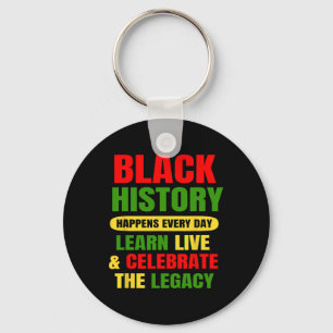 Black History Happens Every Day Black History Mont Key Ring