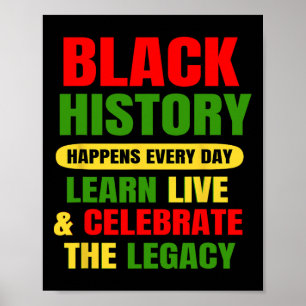 Black History Happens Every Day Black History Mont Poster