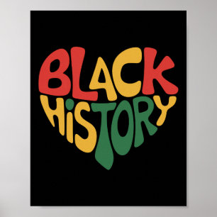Black History Heart Black History Month Pride Poster