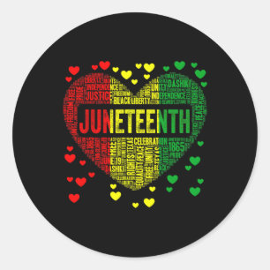 Black History Heart Juneteenth Melanin African Ame Classic Round Sticker