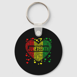 Black History Heart Juneteenth Melanin African Ame Key Ring