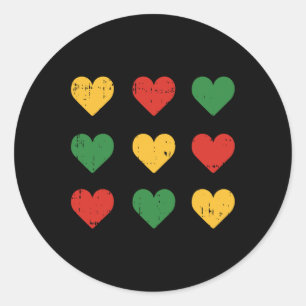 Black History Heart Juneteenth Melanin Pride Afric Classic Round Sticker