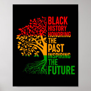 Black History Honoring Past Inspiring Future Men W Poster
