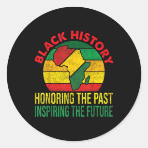 Black History Honouring Past Inspiring Future Men Classic Round Sticker