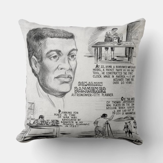 Black History Icon: Benjamin Banneker, Scientist Cushion (Front)