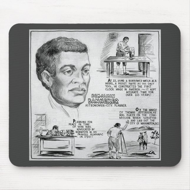 Black History Icon: Benjamin Banneker, Scientist Mouse Pad (Front)