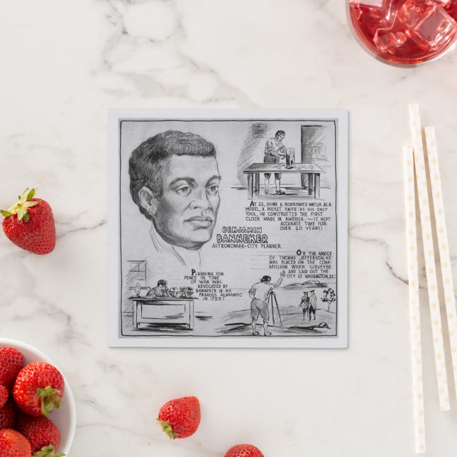 Black History Icon: Benjamin Banneker, Scientist Napkin (Insitu)
