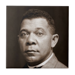 Black History Icon: Booker T Washington, Portrait Ceramic Tile