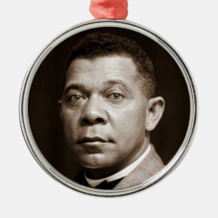 Black History Icon: Booker T Washington, Portrait Metal Ornament