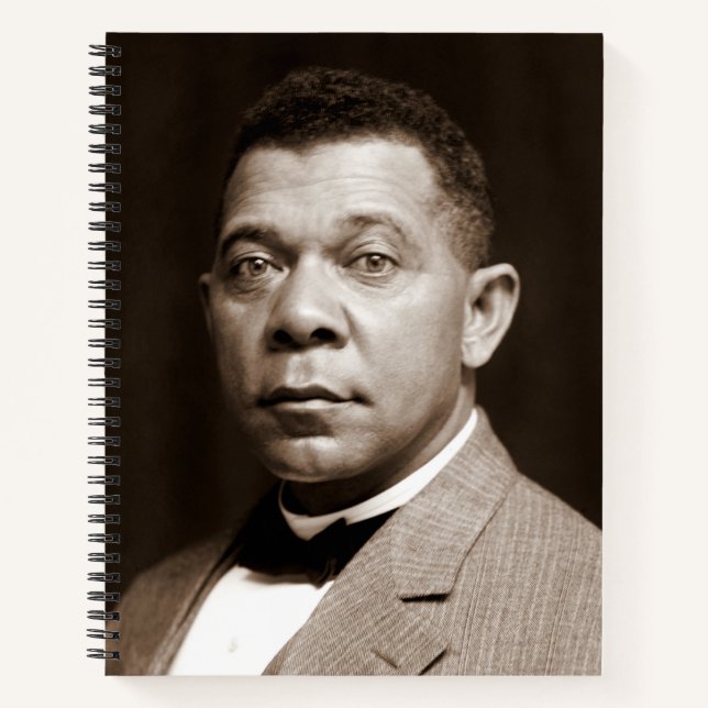 Black History Icon: Booker T Washington, Portrait Notebook (Front)