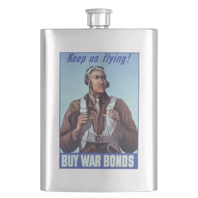 Black History Icons: Aviators of WW2, US Pilots Hip Flask (Front)