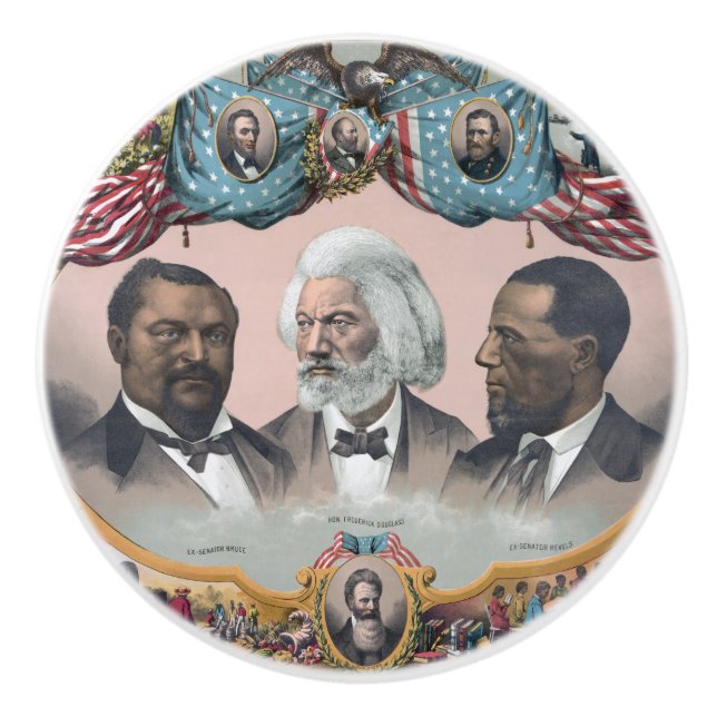Black History Icons: With Frederick Douglass Ceramic Knob (Front)
