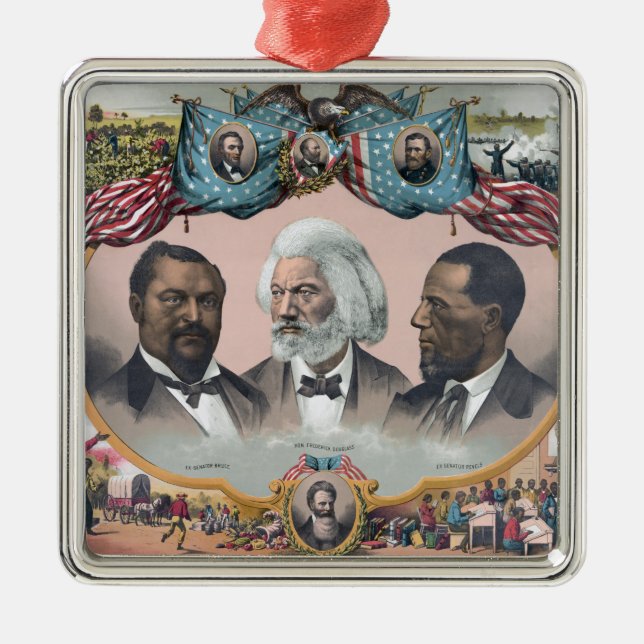 Black History Icons: With Frederick Douglass Metal Ornament (Front)