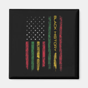 Black History In Usa Flag 4th Of July African Amer Magnet