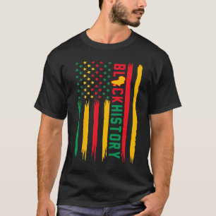 Black History In USA Flag American Grow African Ro T-Shirt