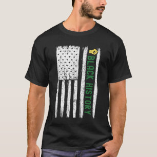 Black History In USA Flag Month African American T-Shirt