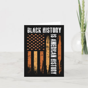 Black History Is American History Bhm Us Flag Mela Card