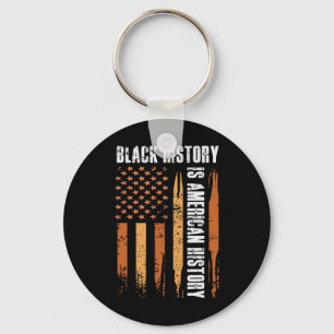 Black History Is American History Bhm Us Flag Mela Key Ring