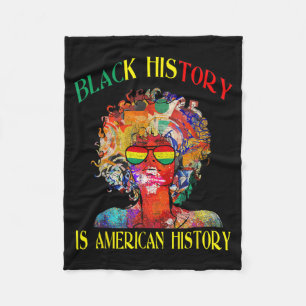 Black History Is American History Hand Black Lives Fleece Blanket