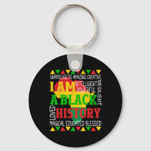 Black History Is American History Patriotic Africa Key Ring