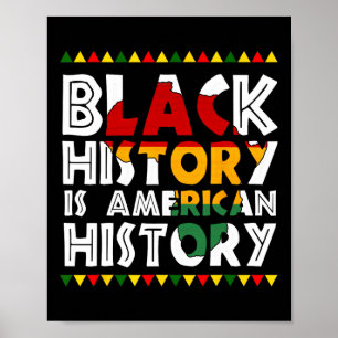 Black History Is American History Patriotic Africa Poster