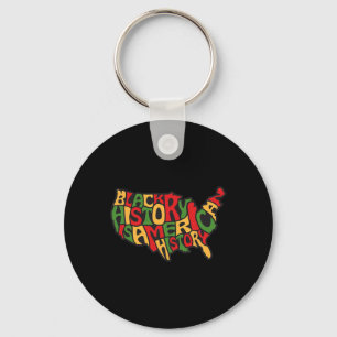 Black History Is American Map Black History Junete Key Ring