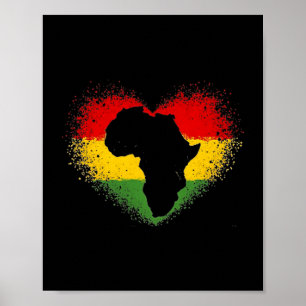 Black History Is My Valentine African Pride  Poster