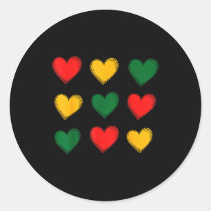Black History Is My Valentine Black Women Pan Afri Classic Round Sticker
