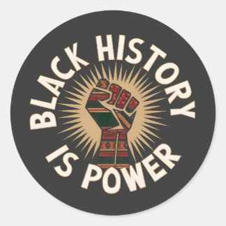 Black History Is Power: Vibrant African Inspired  Classic Round Sticker