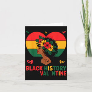 Black history is valentine heart afro black histor card