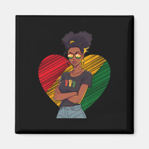 Black History Juneteenth Queen Melanin Sistas Afro Magnet